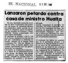 Lanzaron petardo contra casa de ministro Huaita