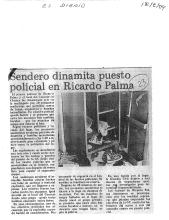 Sendero dinamita puesto policial en Ricardo Palma