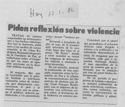 Piden reflexión sobre violencia