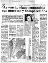 Ayacucho sigue sumando a sus muertos y desaparecidos