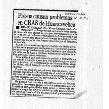 Presos causan problemas en CRAS de Huancavelica