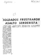 Soldados frustraron asalto senderista