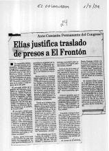 Elías justifica traslado de presos a El Frontón