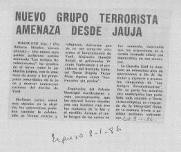 Nuevo grupo terrorista amenaza desde Jauja