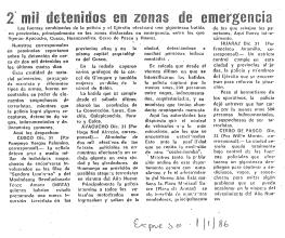 2 mil detenidos en zonas de emergencia