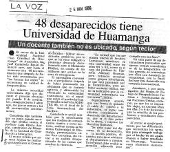 48 desaparecidos tiene Universidad de Huamanga