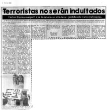 Terroristas no serán indultados