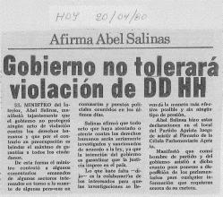 Gobierno no tolerará violación de DDHH