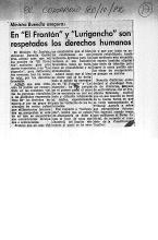 En "El Frontón" y "Lurigancho" son respetados los derechos humanos