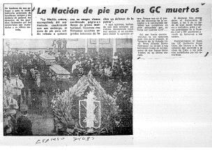 La Nación de pie por los GC muertos