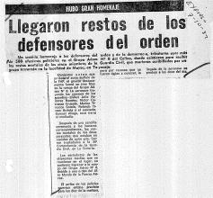 Llegaron restos de los defensores del orden 