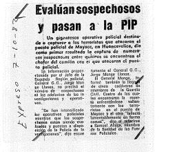 Evalúan sospechosos y pasan a la PIP