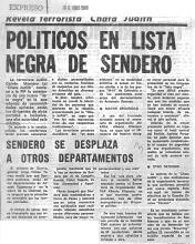 Políticos en lista negra de Sendero 