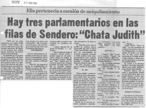 Hay tres parlamentarios en las filas de Sendero: “Chata Judith”