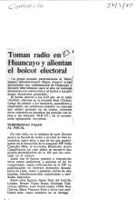 Toman radio en Huancayo y alientan el boicot electoral