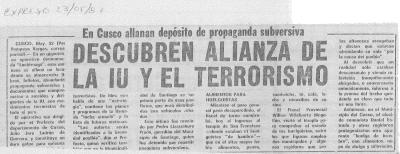 Descubren alianza de la IU y el terrorismo