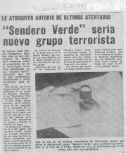 “Sendero Verde” sería nuevo grupo terrorista