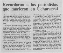 Recordaron a los periodistas que murieron en Uchuraccai