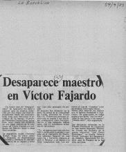 Desaparece maestro en Víctor Fajardo