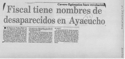 Fiscal tiene nombres de desaparecidos en Ayacucho