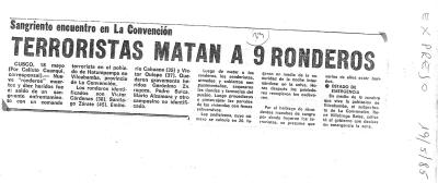 Terroristas matan a 9 ronderos