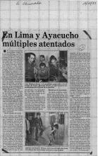 En Lima y Ayacucho múltiples atentados