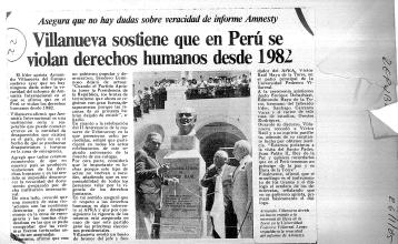 Villanueva sostiene que en Perú se violan derechos humanos desde 1982