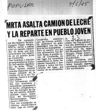 MRTA asalta camión de leche y la reparte en pueblo joven