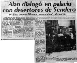 Alan dialogó en palacio con desertores de Sendero