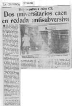 Dos universitarios caen en redada antisubversiva