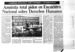 Amnistía total piden en Encuentro Nacional sobre Derechos Humanos