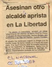 Asesinan otro Alcalde Aprista en La Libertad