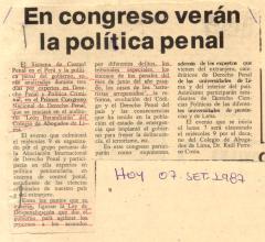 En congreso verán la política penal