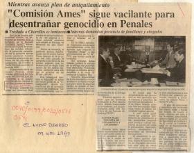 "Comisión Ames" sigue vacilante para desentrañar genocidios en Penales