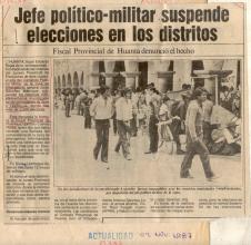 Jefe político-militar suspende elecciones en los distritos