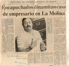 Encapuchados dinamitan casa de empresario en La Molina
