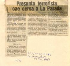 Presunta terrorista cae cerca a La Parada