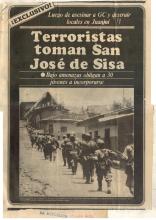 Terroristas toman San José de Sisa