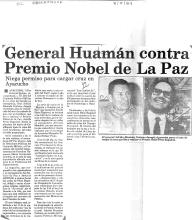 General Huamán contra Premio Nobel de La Paz