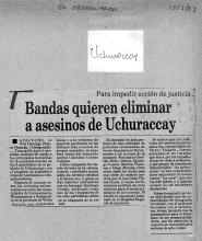 Bandas quieren eliminar a asesinos de Uchuraccay
