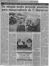 De ningún modo procede amnistía para masacradores de Uchuraccay