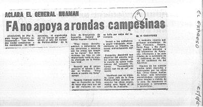 FA no apoya a rondas campesinas