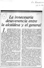 La innecesaria desavenencia entre la alcaldesa y el general