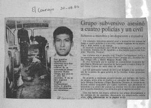 Grupo subversivo asesinó a cuatro policías y un civil