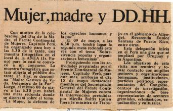 Mujer, madre y DD.HH