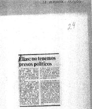 Elías: no tenemos presos políticos