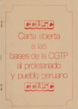 8 febrero 1977 Carta abierta a las bases CGTP