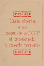 8 febrero 1977 - Carta abierta a las bases CGTP