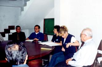 Reunión de los comisionados con autoridades locales y estudiantes de Ancash