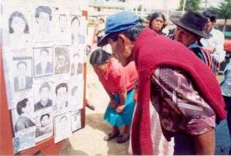 Exposición de fotos de víctimas en Audiencia Pública de Hanta